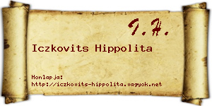 Iczkovits Hippolita névjegykártya